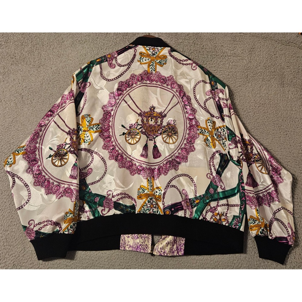 Picasso Jacket Abstract Art to Wear Mens Size Medium Satin Multicolor Reversible - Picture 3 of 8
